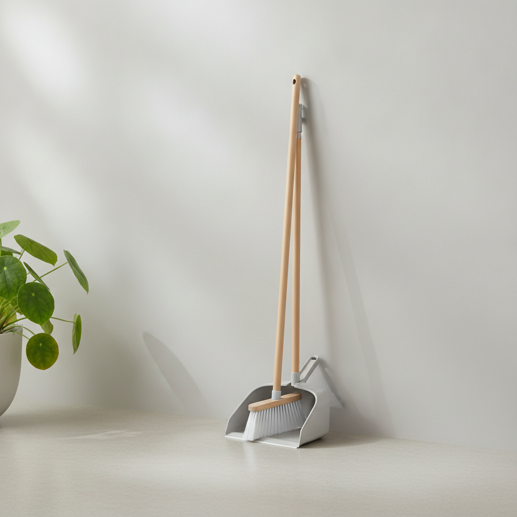 Broom and Dustpan Set Upright
