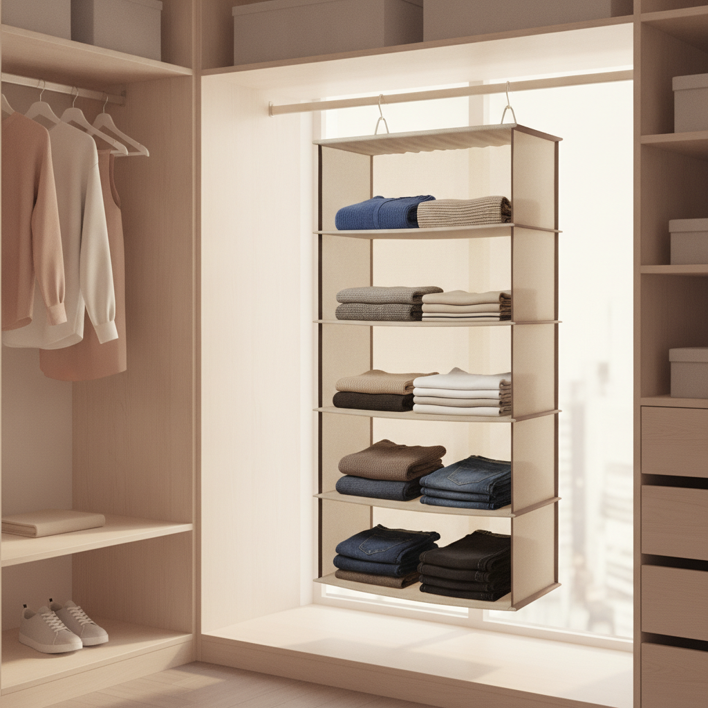 Closet Organizer Hanging 6-Shelf
