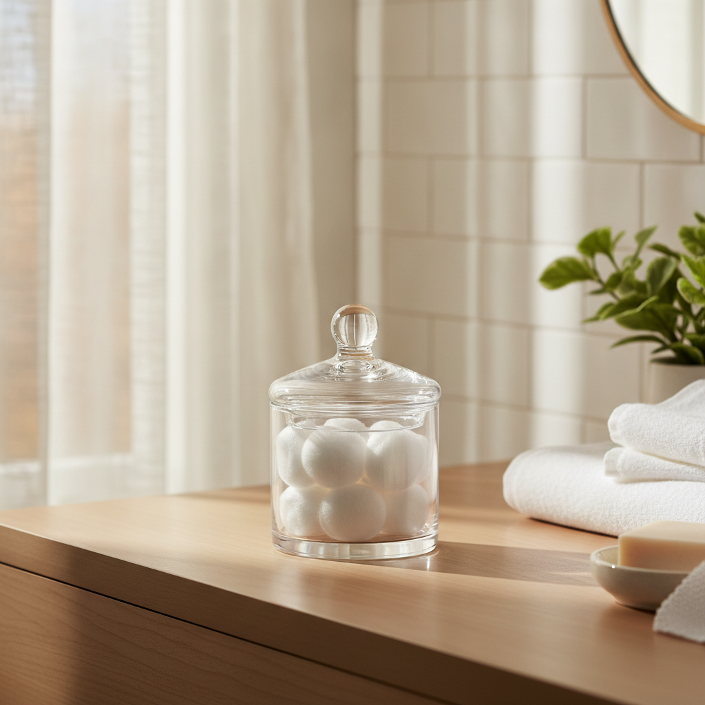 Cotton Ball Holder Glass