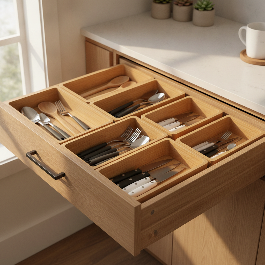 Drawer Organizer Set 6pc Bamboo