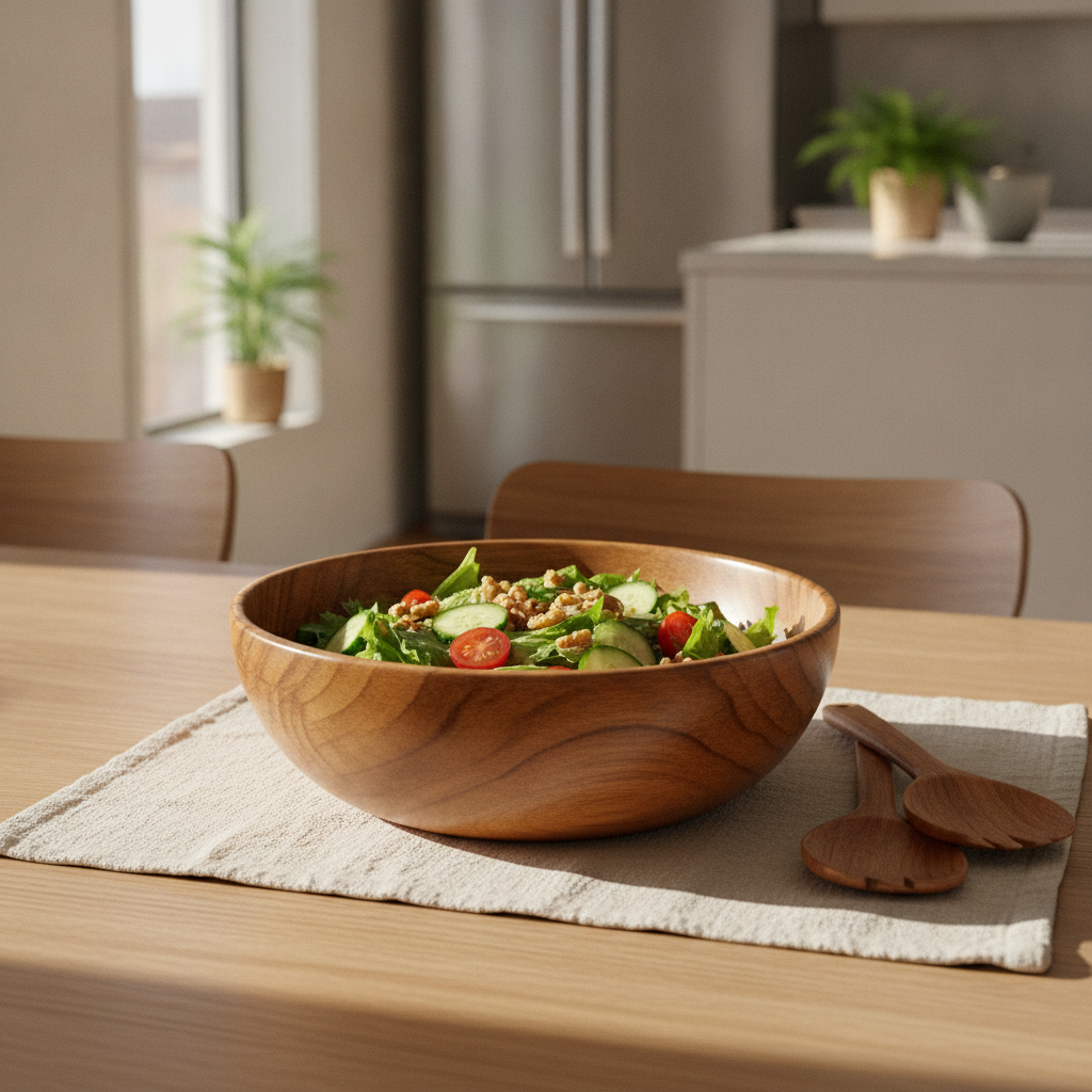 Salad Bowl Acacia Wood 12in