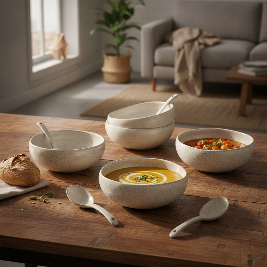 Soup Bowl Set Ceramic 4pc
