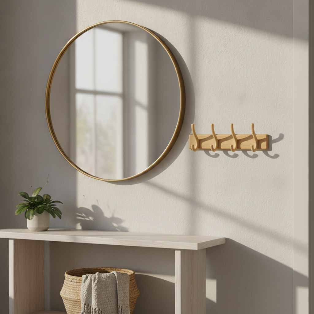 Wall Hook Rack Bamboo 6-Hook